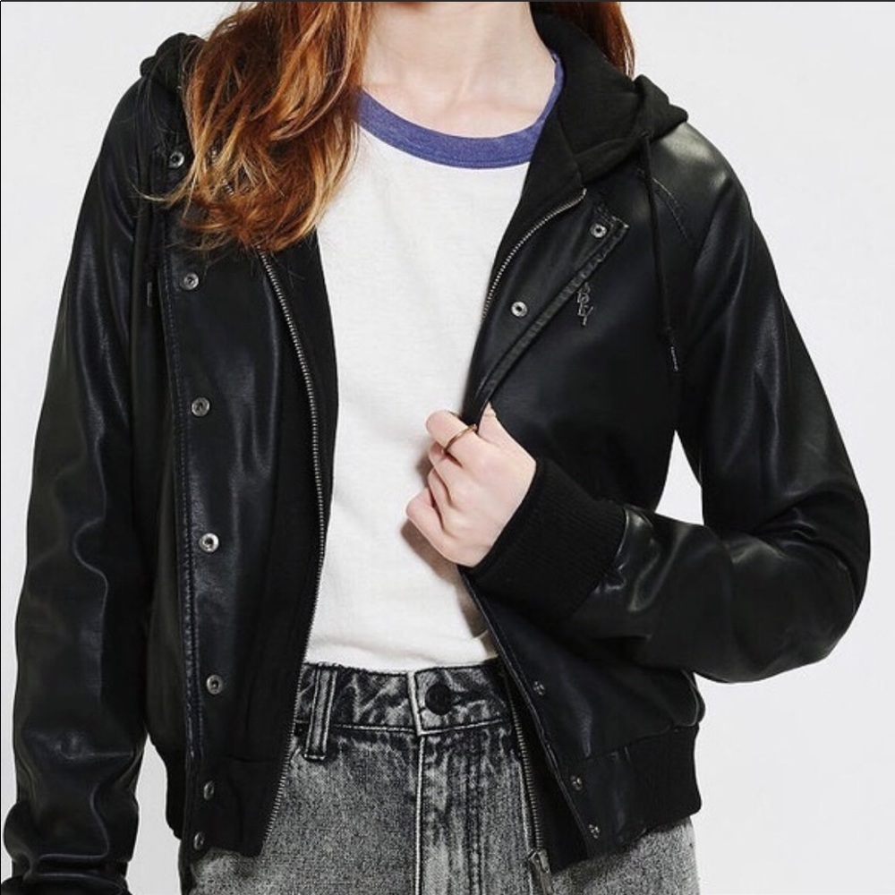 OBEY PROPAGANDA FAUX LEATHER BOMBER JACKET